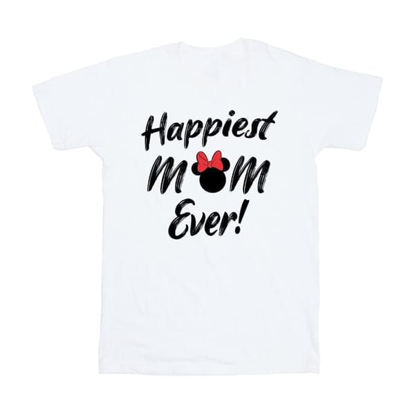 Disney Girls Minnie Mouse Happiest Mom Ever Cotton T-Shirt