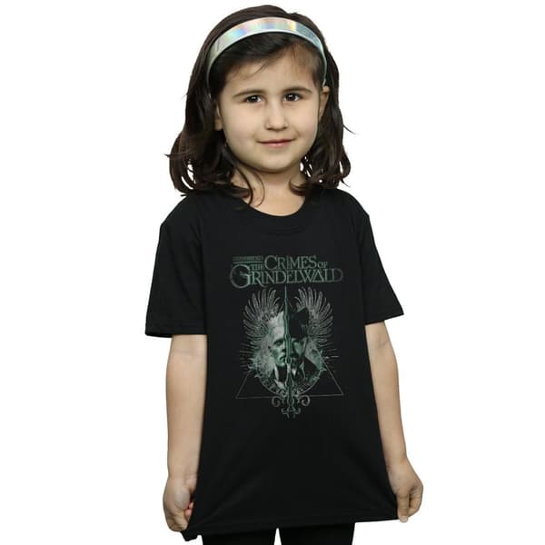 Fantastic Beasts T-shirt i bomull med delad trollstav från Grindelwalds brott för flickor