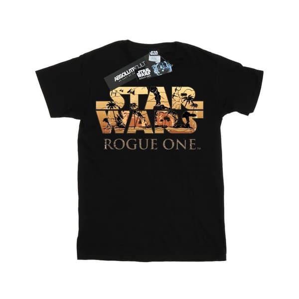 Star Wars Mens Rogue One Logo Scene T-Shirt Black L