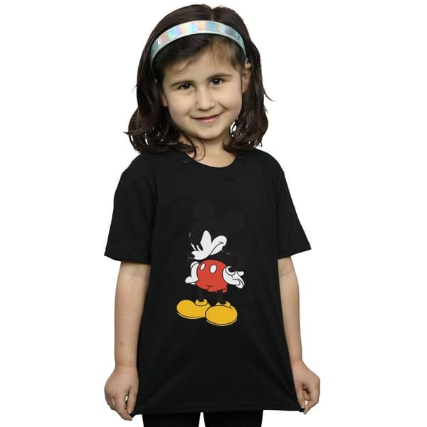 Disney Girls Mickey Mouse Angry Look Down Cotton T-Shirt