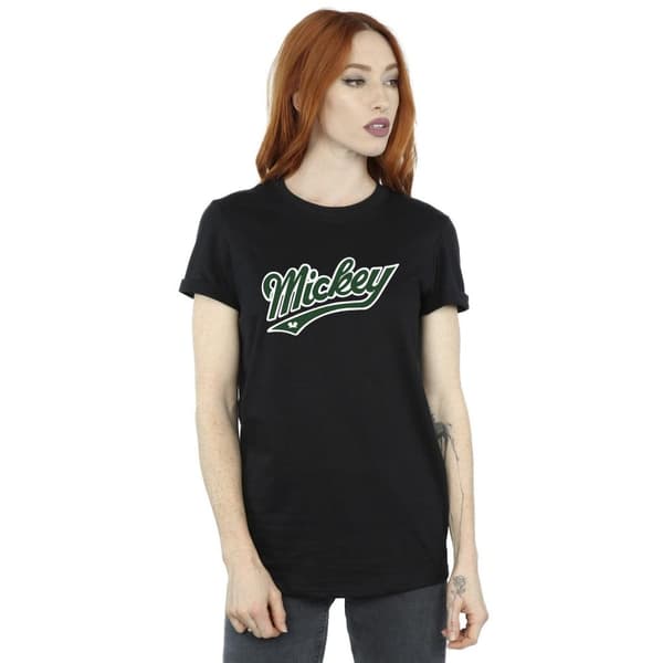 Disney Womens/Ladies Mickey Mouse Bold Cotton Boyfriend T-Shirt