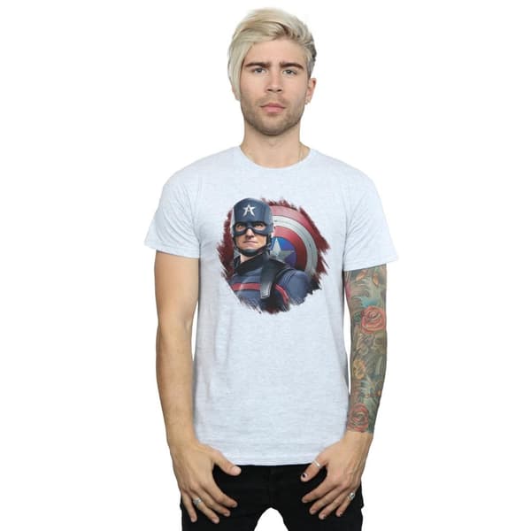 Marvel Mens The Falcon And The Winter Soldier Captain America Stare T-shirt