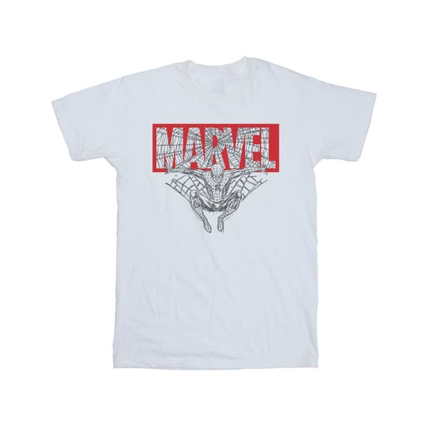 Marvel Girls Spider Man Logo Red Cotton T-Shirt