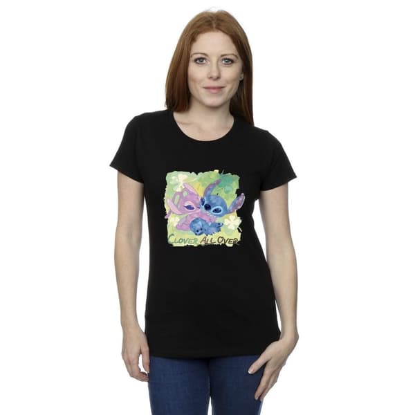 Disney Womens/Ladies Lilo And Stitch St Patrick´s Day Clover Cotton T-Shirt