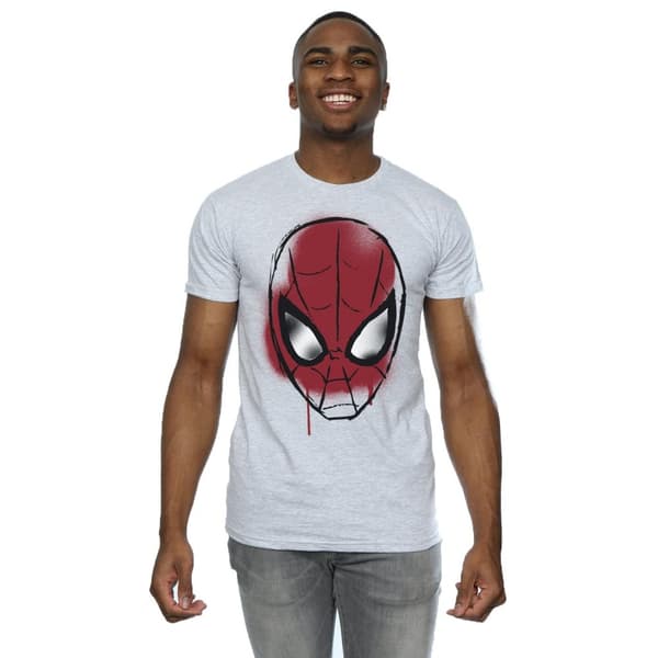 Marvel Mens Spider-Man Face Sketch T-Shirt