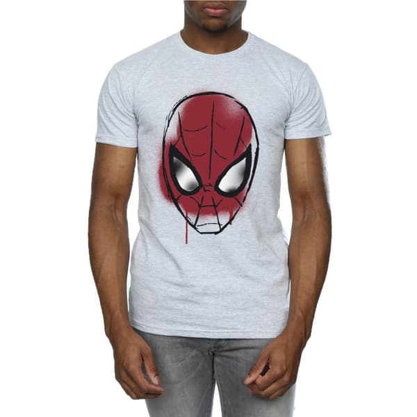 Marvel Mens Spider-Man Face Sketch T-Shirt