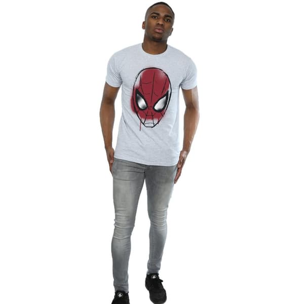 Marvel Mens Spider-Man Face Sketch T-Shirt