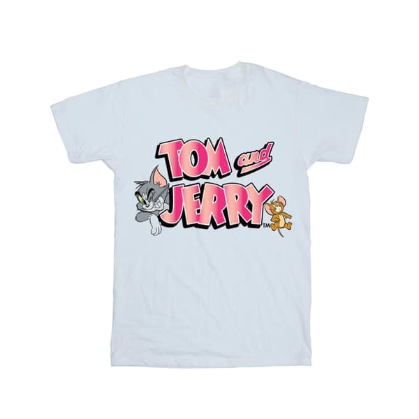 Tom And Jerry Boyfriend-t-shirt i bomull med gradientlogga för damer/damer