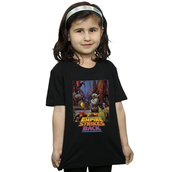 Star Wars T-shirt i bomull med Yoda-affisch för flickor