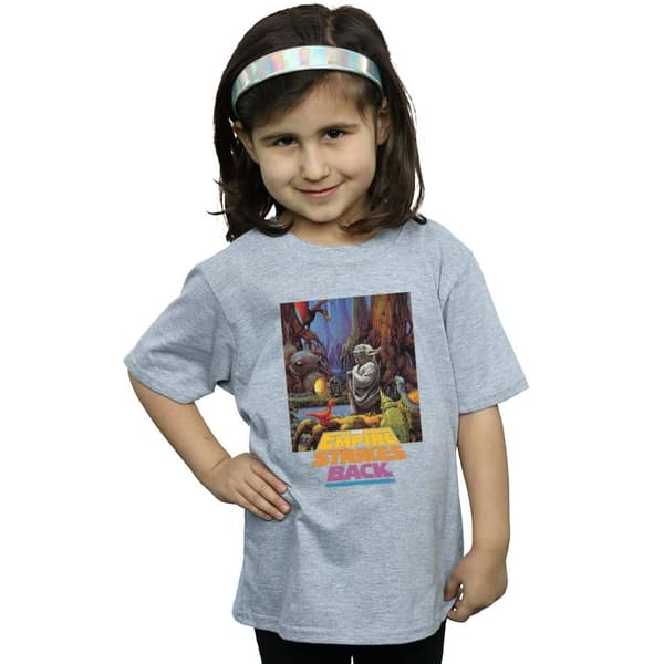 Star Wars T-shirt i bomull med Yoda-affisch för flickor