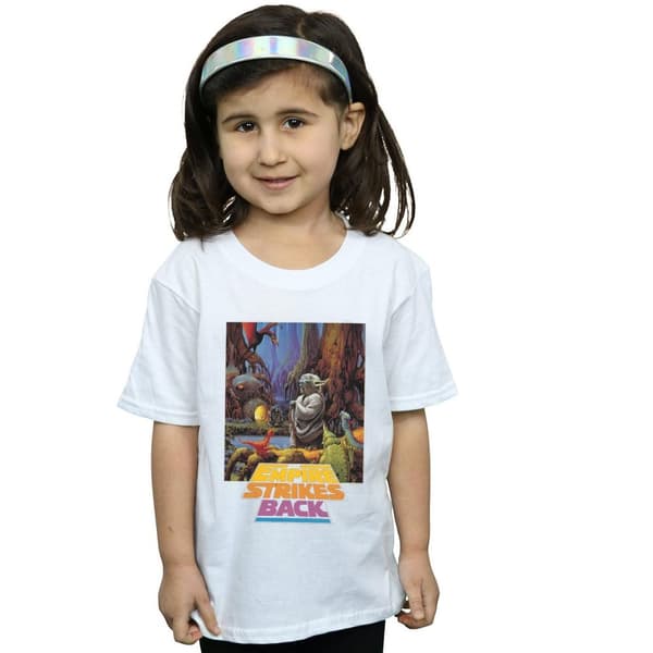 Star Wars T-shirt i bomull med Yoda-affisch för flickor