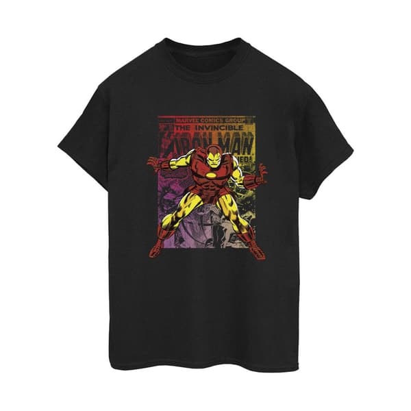 Marvel Womens/Ladies Iron Man Gradient Comic Cotton Boyfriend T-Shirt