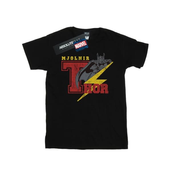 Marvel Girls Thor Mjolnir Cotton T-Shirt Black 12-13 Years