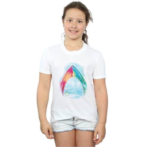 DC Comics T-shirt i bomull med Aquaman Mera-logga för flickor