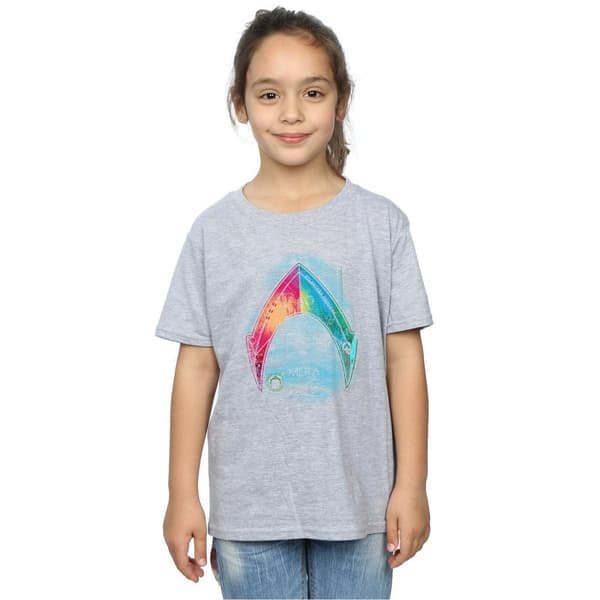 DC Comics T-shirt i bomull med Aquaman Mera-logga för flickor