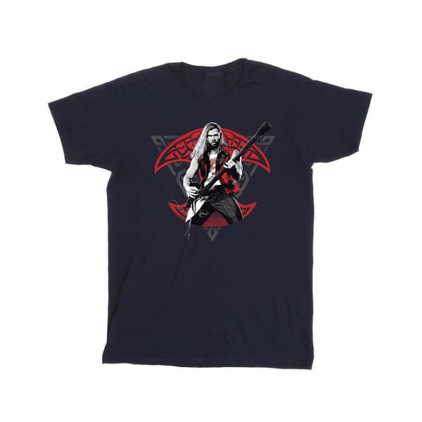 Marvel Mens Thor Love And Thunder Solo Guitar T-Shirt Navy Blue S