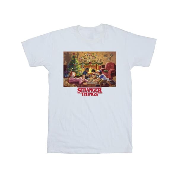 Netflix Stranger Things Christmas Gathering T-shirt i bomull för flickor