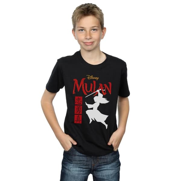 Disney Boys Mulan Movie Warrior Silhouette T-Shirt