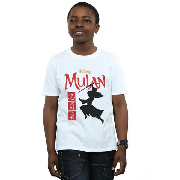Disney Boys Mulan Movie Warrior Silhouette T-Shirt