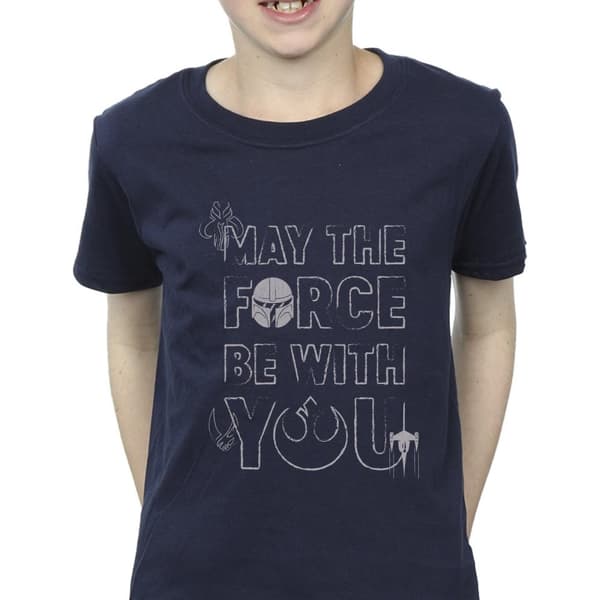 Star Wars Boys The Mandalorian May The Force Mando T-Shirt