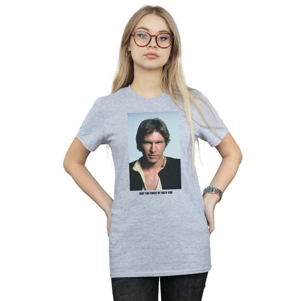 Star Wars Han Solo May The Force - pojkvänströja i bomull för damer/kvinnor