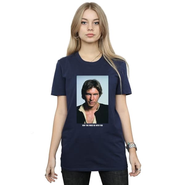 Star Wars Womens/Ladies Han Solo May The Force Cotton Boyfriend T-Shirt