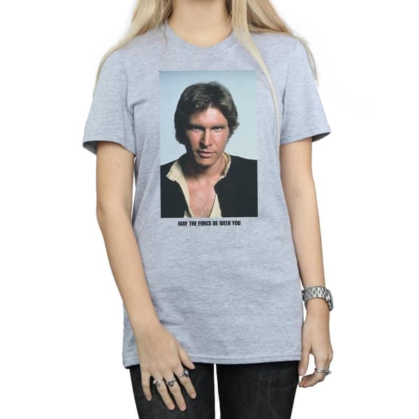 Star Wars Han Solo May The Force - pojkvänströja i bomull för damer/kvinnor