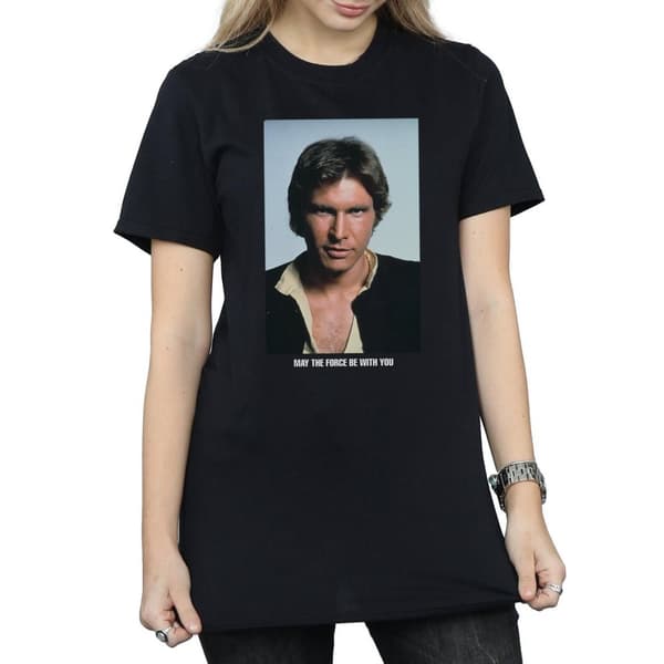 Star Wars Han Solo May The Force - pojkvänströja i bomull för damer/kvinnor