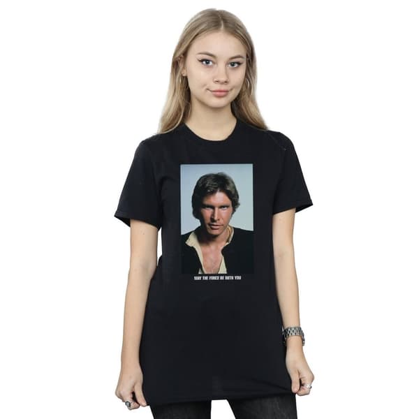 Star Wars Han Solo May The Force - pojkvänströja i bomull för damer/kvinnor