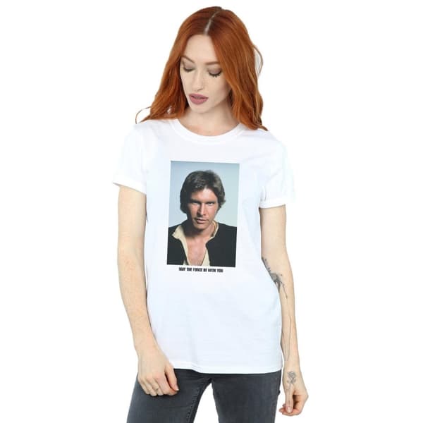 Star Wars Han Solo May The Force - pojkvänströja i bomull för damer/kvinnor