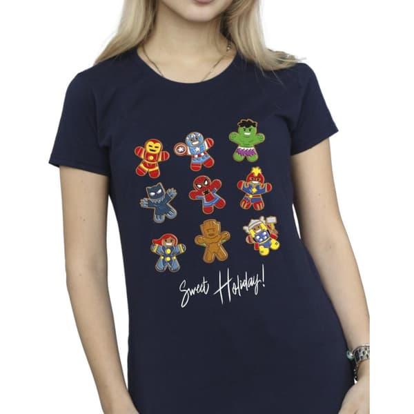 Marvel Womens/Ladies Gingerbread Avengers Cotton T-Shirt