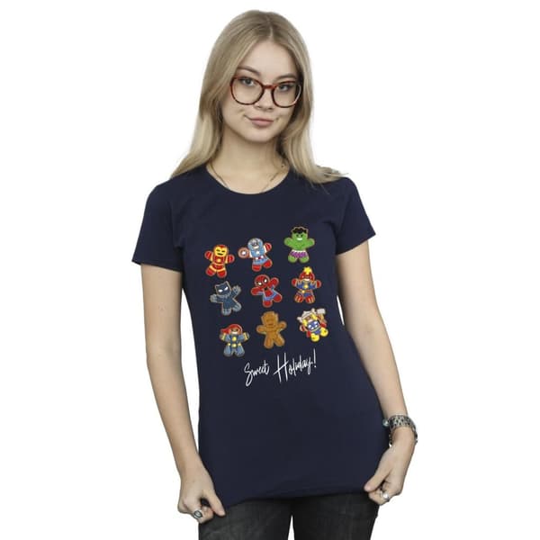 Marvel Womens/Ladies Gingerbread Avengers Cotton T-Shirt