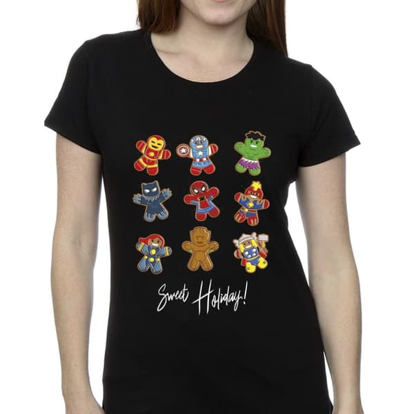 Marvel Womens/Ladies Gingerbread Avengers Cotton T-Shirt