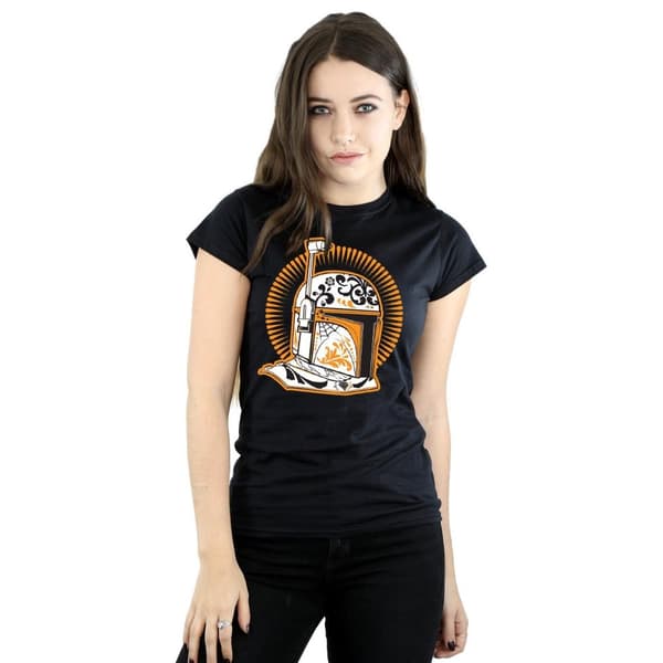 Star Wars Dam/Tjej Boba Fett Dia De Los Muertos T-shirt i bomull