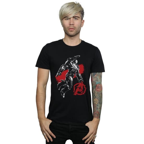 Marvel Mens Avengers Endgame Mono War Machine T-Shirt