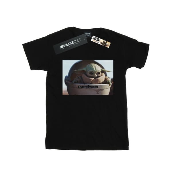 Star Wars Girls The Mandalorian Don´t Make Me Cotton T-Shirt Black 3-4 Years