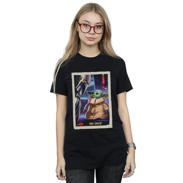 Star Wars Womens/Ladies The Mandalorian The Child Card Cotton Boyfriend T-Shirt