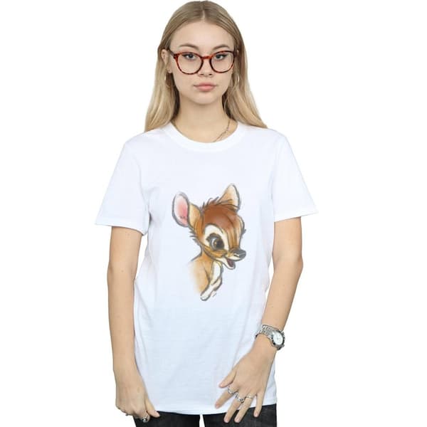 Disney Dam/Tjej - Bambi - Teckning - Boyfriend-T-shirt i bomull