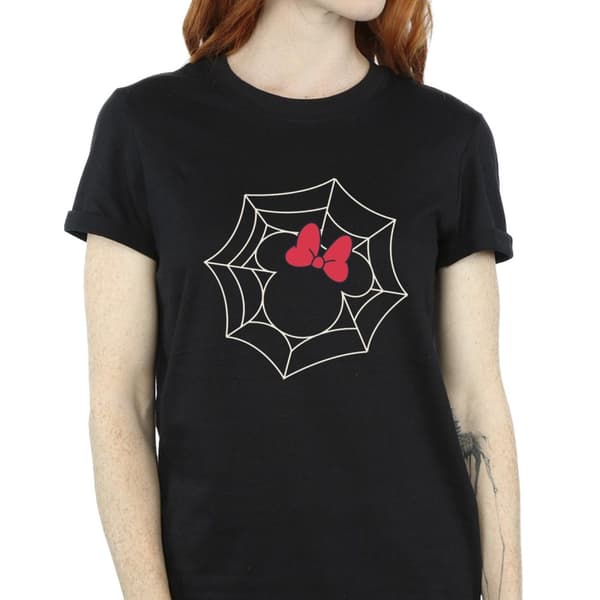Disney Dam/Lady Minnie Mouse Spindelväv Bomull Boyfriend T-shirt