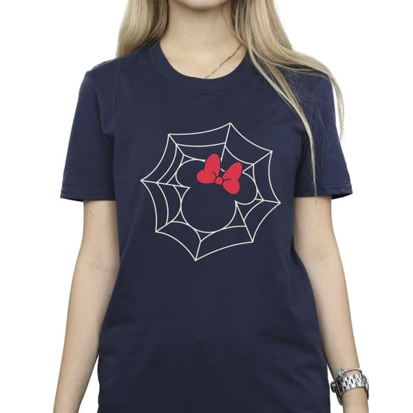 Disney Dam/Lady Minnie Mouse Spindelväv Bomull Boyfriend T-shirt