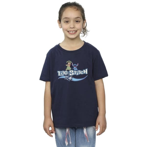 Disney Girls Lilo And Stitch Characters Cotton T-Shirt