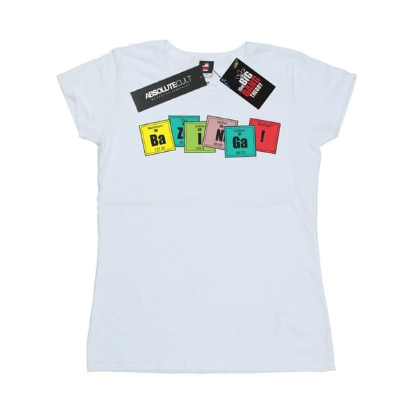 The Big Bang Theory Womens/Ladies Bazinga Elements Cotton T-Shirt White S