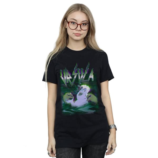Disney Dam/Tjej Ursula Glitch Bomull Boyfriend T-shirt