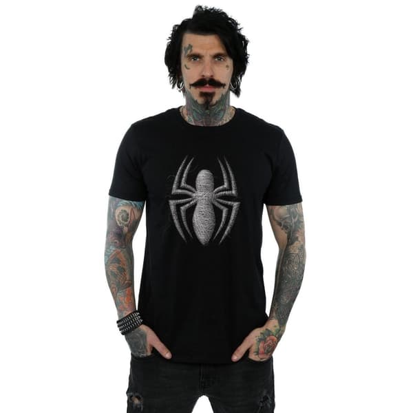 Marvel Mens Spider-Man Web Logo T-Shirt