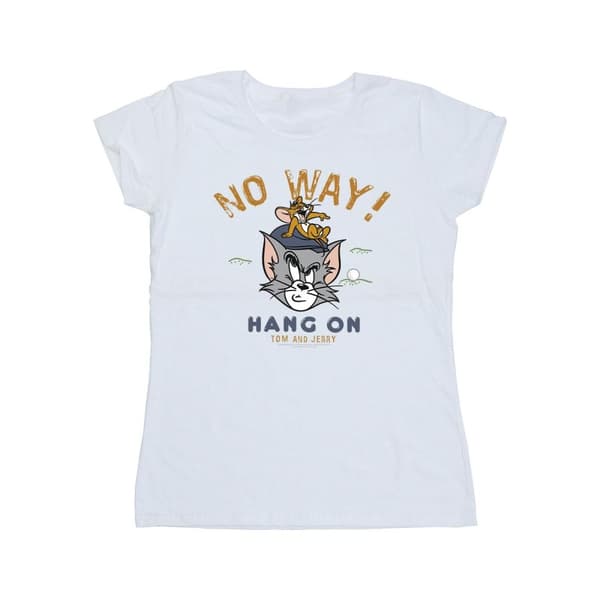 Tom And Jerry Womens/Ladies Hang On Golf Cotton T-Shirt White M