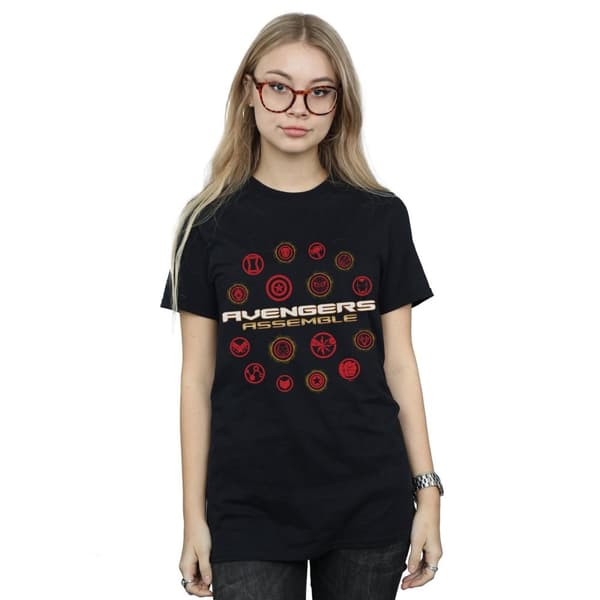 Marvel Womens/Ladies Avengers Endgame Avengers Assemble Cotton Boyfriend T-Shirt