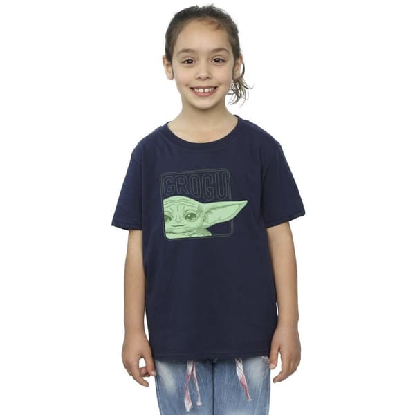 Star Wars Girls The Mandalorian Grogu Box Cotton T-Shirt