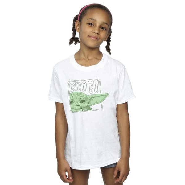 Star Wars Girls The Mandalorian Grogu Box Cotton T-Shirt