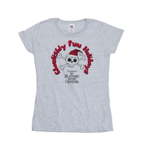 Disney Womens/Ladies The Nightmare Before Christmas Ghouishly Fun Holidays Cotton T-Shirt