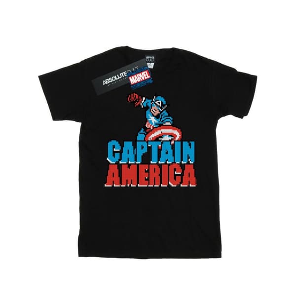 Marvel Girls Captain America Pixelated Cotton T-Shirt